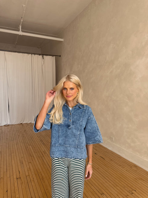 Harlow Denim Top
